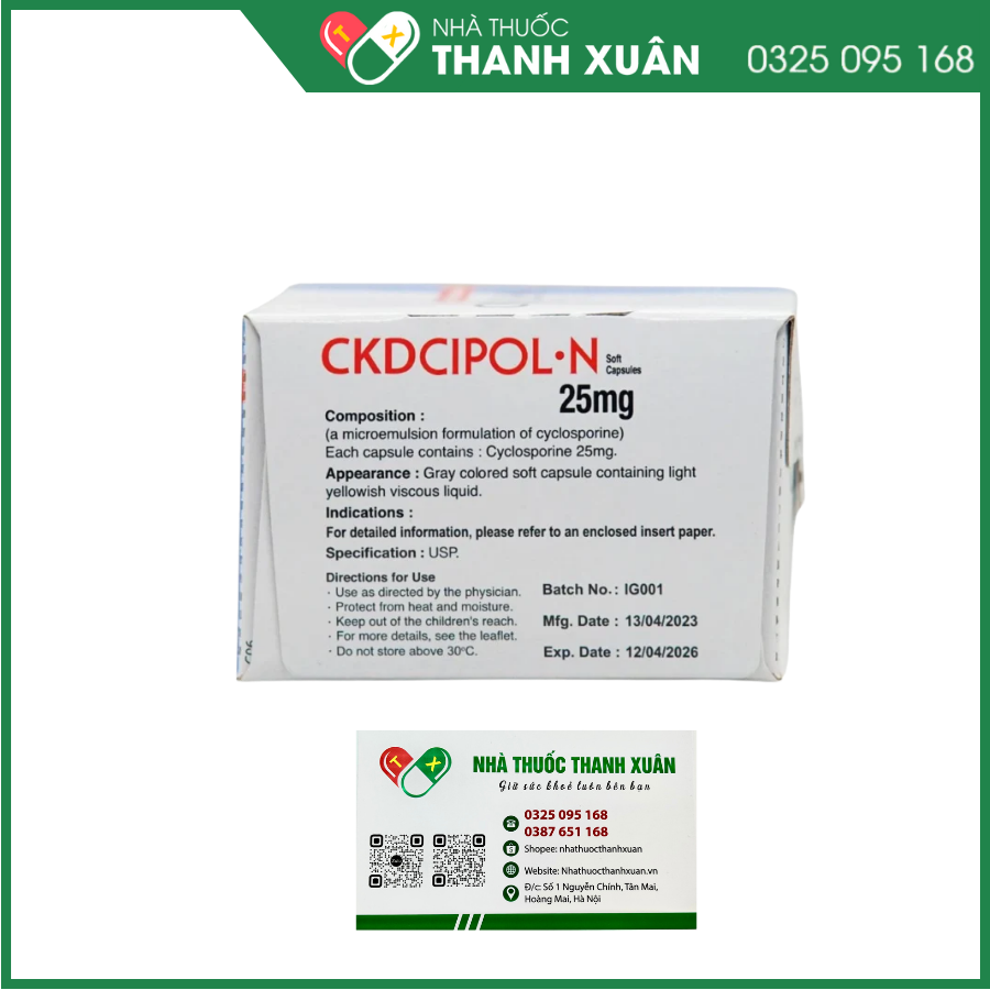 Ckdcipol-N 25mg ngăn ngừa thải bỏ mảnh ghép trong ghép tạng